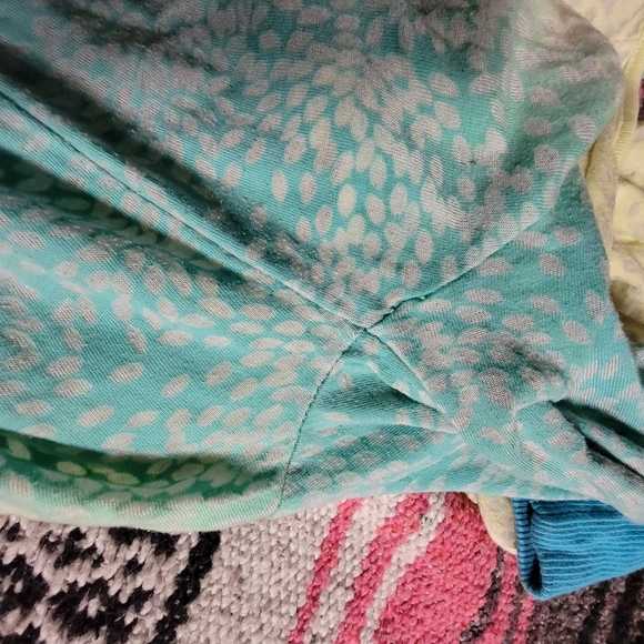 Prana Blue, green, yellow Ombre Burnout Hoodie Lightweight Longsleeve W's Medium - Picture 5 of 11